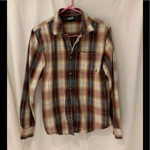Vans men’s plaid button down shirt size medium